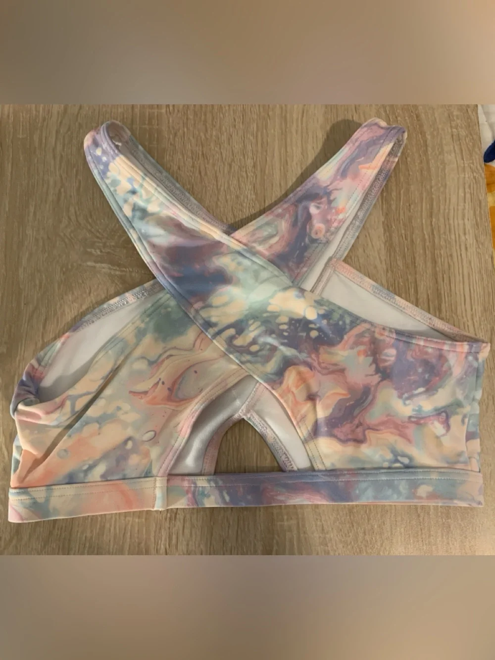 abercrombie kids pastel tie-dye 2 piece swim suit- pink, blue, green
